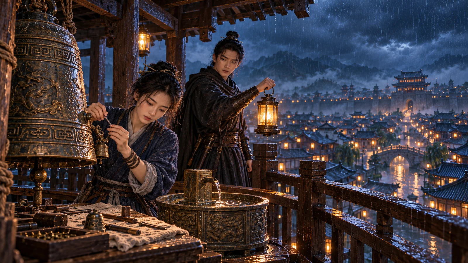 铜铃不报更:雨夜古城中的修铃匠与更楼